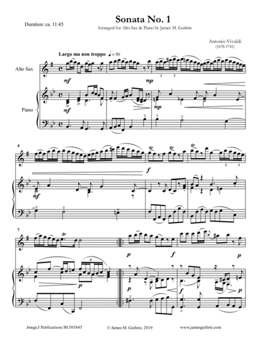Vivaldi: Sonata No. 1 for Alto Sax & Piano image number null