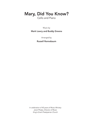 Book cover for Mary, Did You Know?