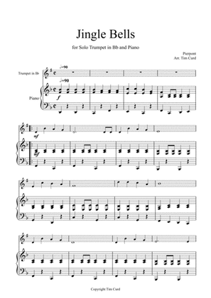 Book cover for Jingle Bells for Solo Trumpet in Bb and Piano