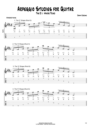 Arpeggio Studies for Guitar - The Db Major Triad