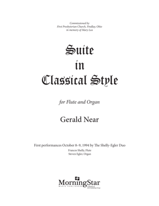 Book cover for Suite in Classical Style (Downloadable)