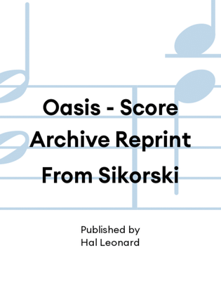 Book cover for Oasis - Score Archive Reprint From Sikorski