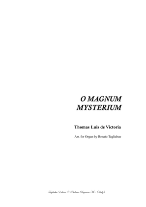 Book cover for O MAGNUM MYSTERIUM - De Victoria - Arr. for Organ