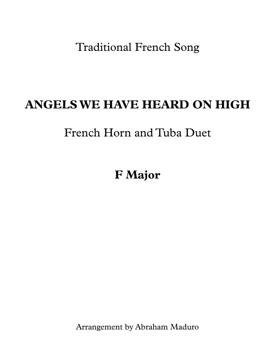 Angels We Have Heard On High French Horn and Tuba Duet image number null