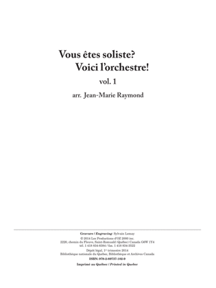 Book cover for Vous êtes soliste? Voici l’orchestre! vol. 1