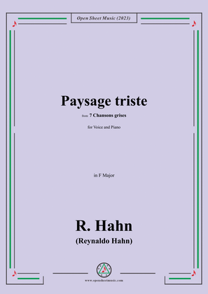 R. Hahn-Paysage triste,from '7 Chansons grises',in F Major