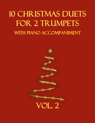 Book cover for 10 Christmas Duets for 2 Trumpets with Piano Accompaniment Vol. 2