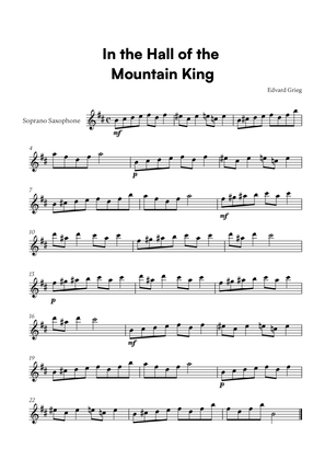 Book cover for Edvard Grieg - In the Hall of the Mountain King (for Soprano Saxophone Solo)
