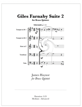 Book cover for Giles Farnaby Suite 2 for Brass Quintet