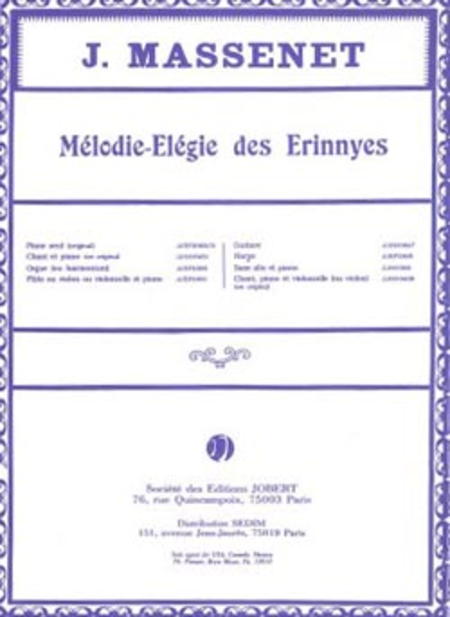 Melodie Elegie Des Erinnyes