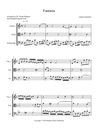 Book cover for Fantasia in d minor - string trio/ensemble