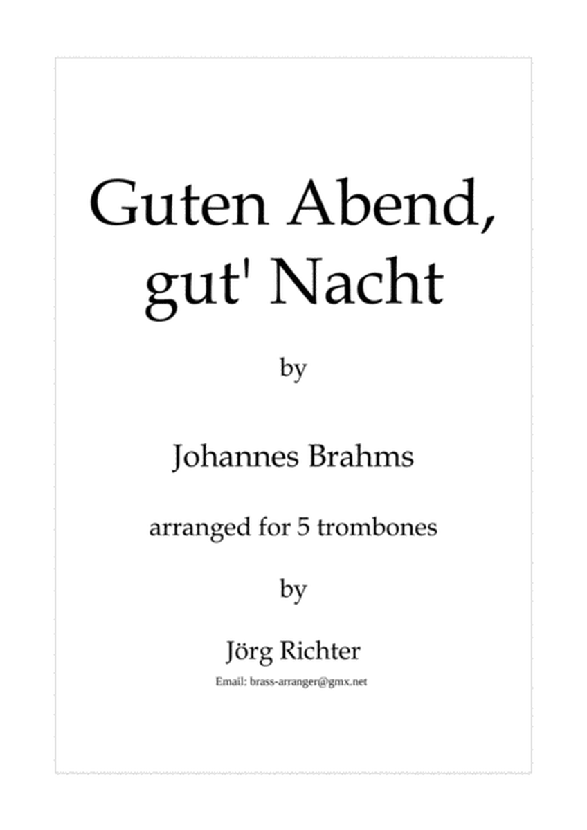 Brahms' Wiegenlied "Guten Abend, gut' Nacht" für Posaunenquintett image number null