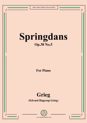 Book cover for Grieg-Springdans Op.38 No.5,for Piano