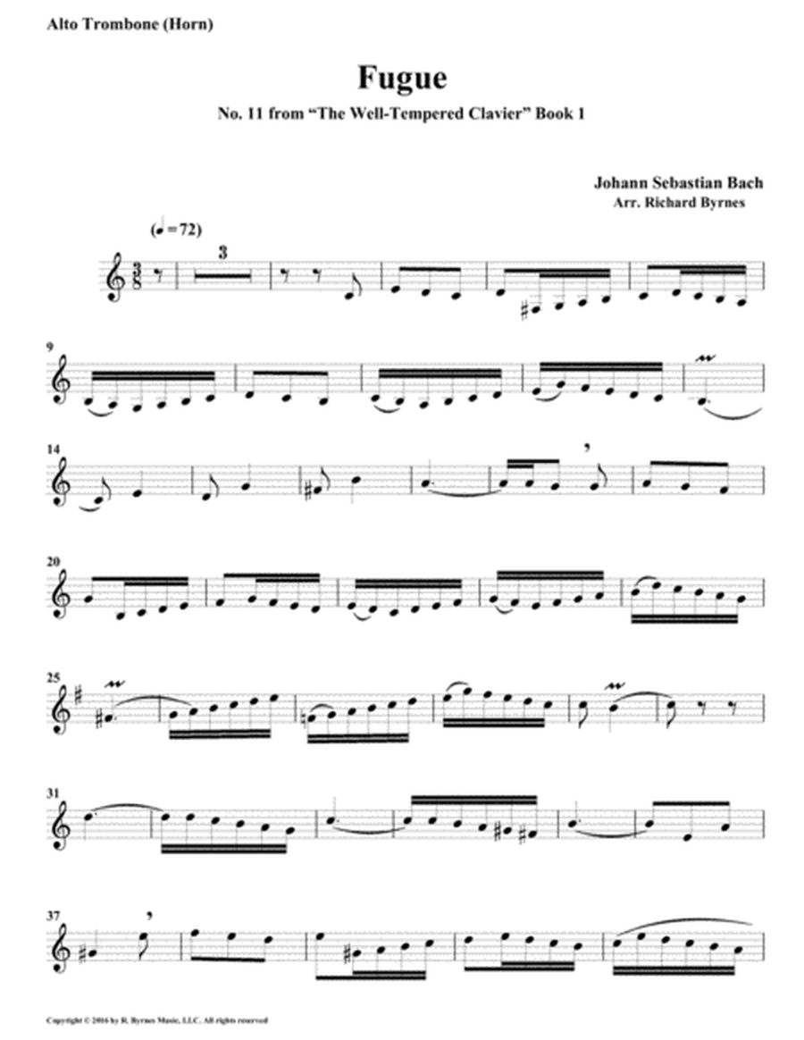 Fugue 11 from Well-Tempered Clavier, Book 1 (Trombone Quartet) image number null