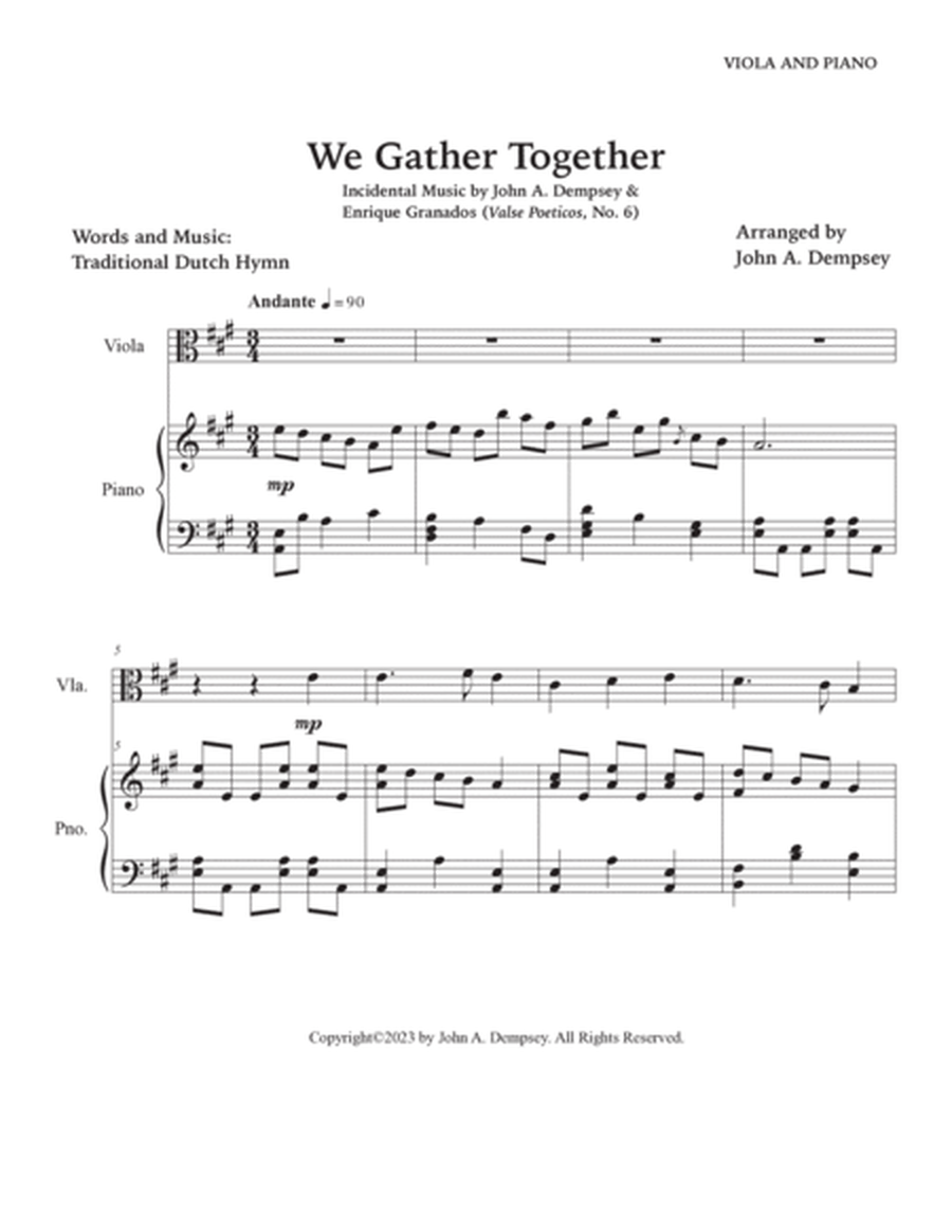 We Gather Together (Viola and Piano) image number null
