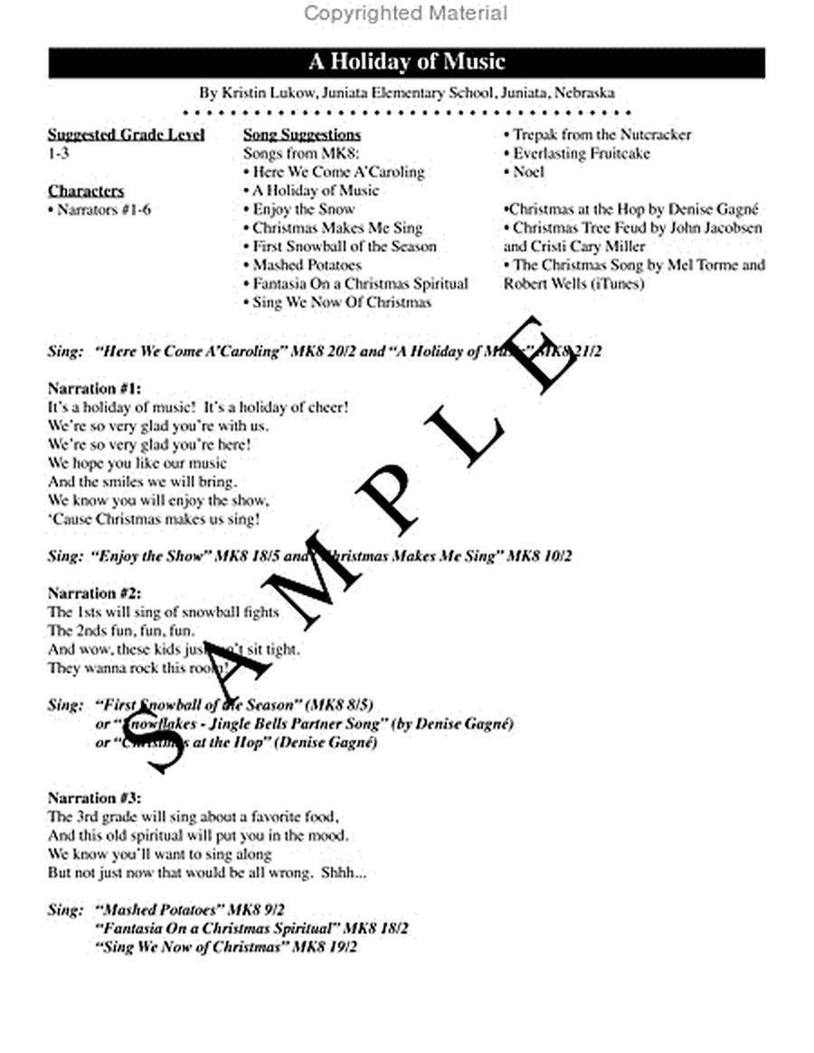 Holiday Concert Scripts, Volume 1