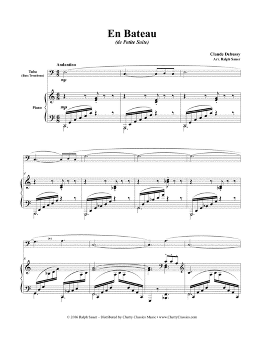 En Bateau from Petite Suite for Tuba or Bass Trombone and Piano, arr. by Ralph Sauer