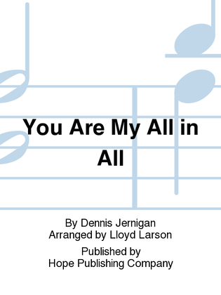 Book cover for You Are My All in All