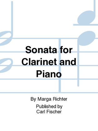 Book cover for Sonata for Clarinet and Piano