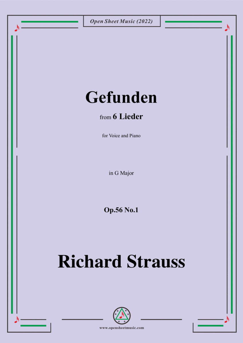 Richard Strauss-Gefunden,in G Major,Op.56 No.1 image number null