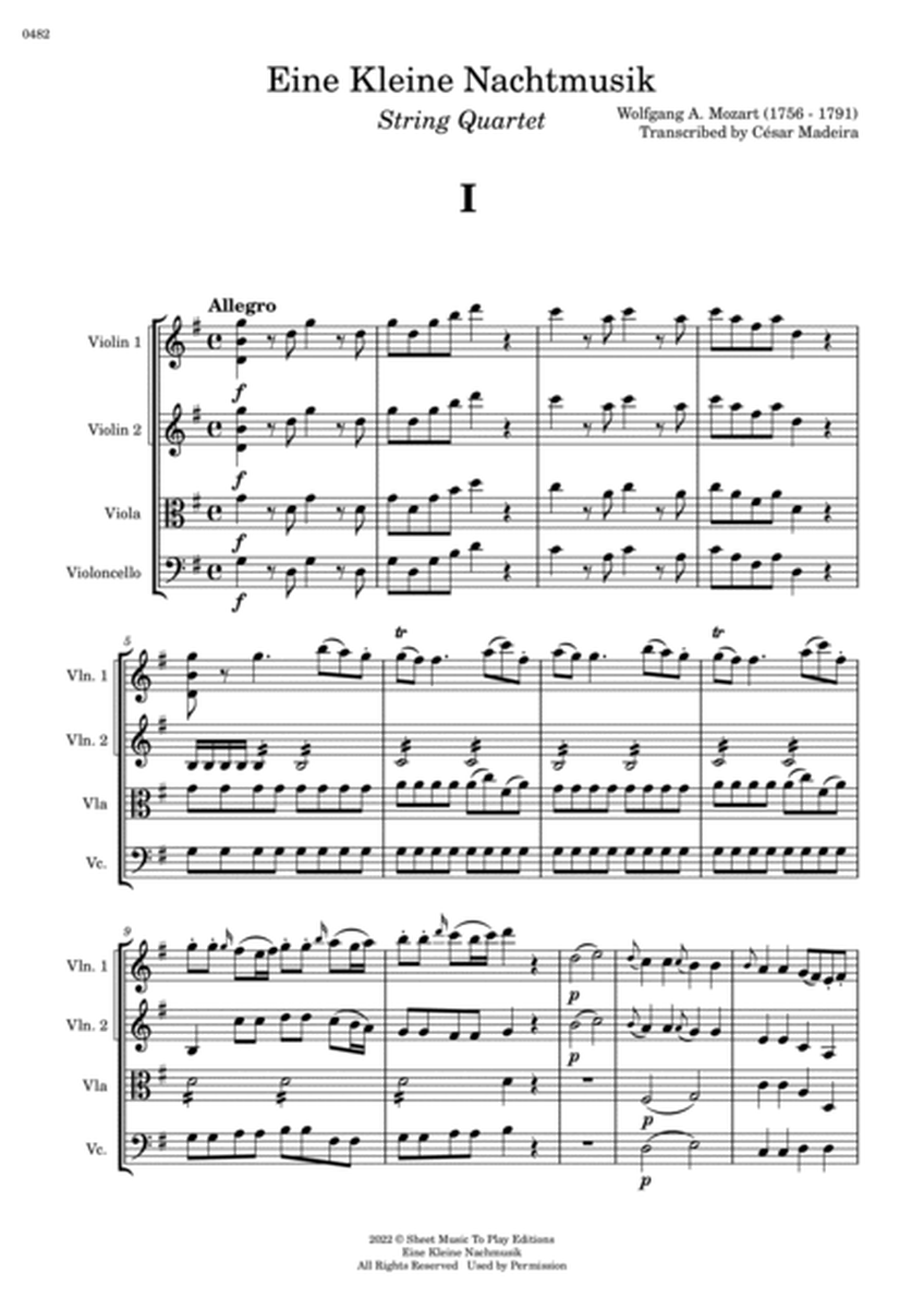 Eine Kleine Nachtmusik (1 mov.) - String Quartet (Full Score) - Score Only image number null