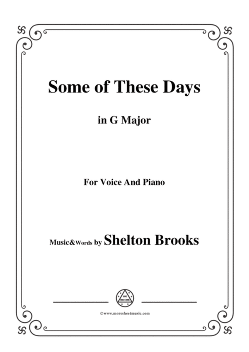 helton Brooks-Some of These Days,in G Major,for Voice and Piano image number null