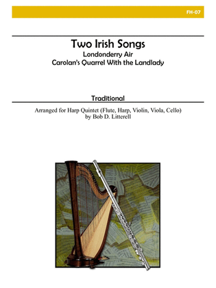 Book cover for Two Irish Songs for Flute, Violin, Viola, Cello and Harp