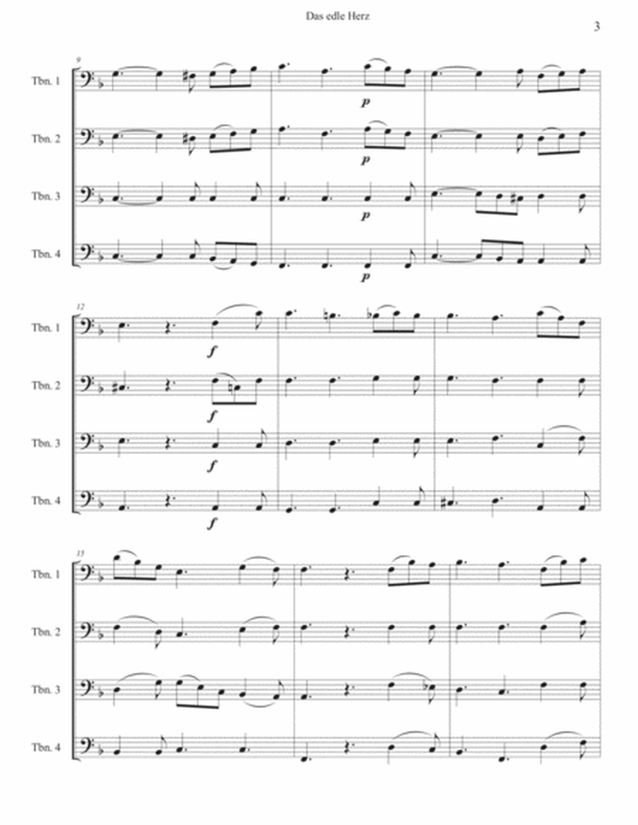 Three Pieces by Anton Bruckner: Trombone Quartet- Full Scores