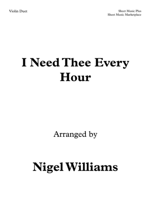 Book cover for I Need Thee Every Hour, for Violin Duet