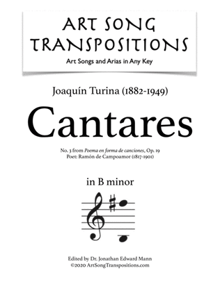 Book cover for TURINA: Cantares, Op. 19 no. 3 (transposed to B minor)