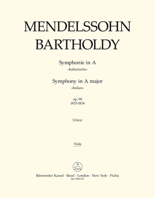 Book cover for Symphony A major, Op. 90 'Italian'