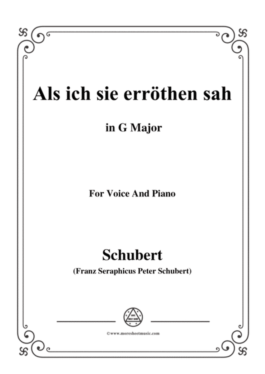 Schubert-Als ich sie errothen sah in G Major,for voice and piano image number null