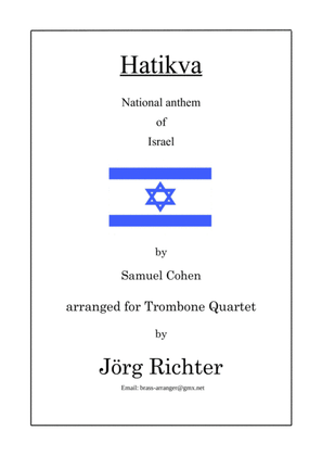 Hatikva (Nationalhymne Israels) für Posaunenquartett