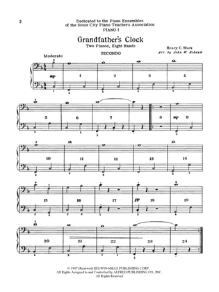 Book cover for Grandfather's Clock - Piano Quartet (2 Pianos, 8 Hands)