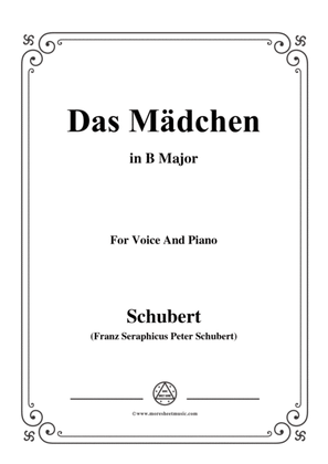 Book cover for Schubert-Das Mädchen,in B Major,for Voice&Piano
