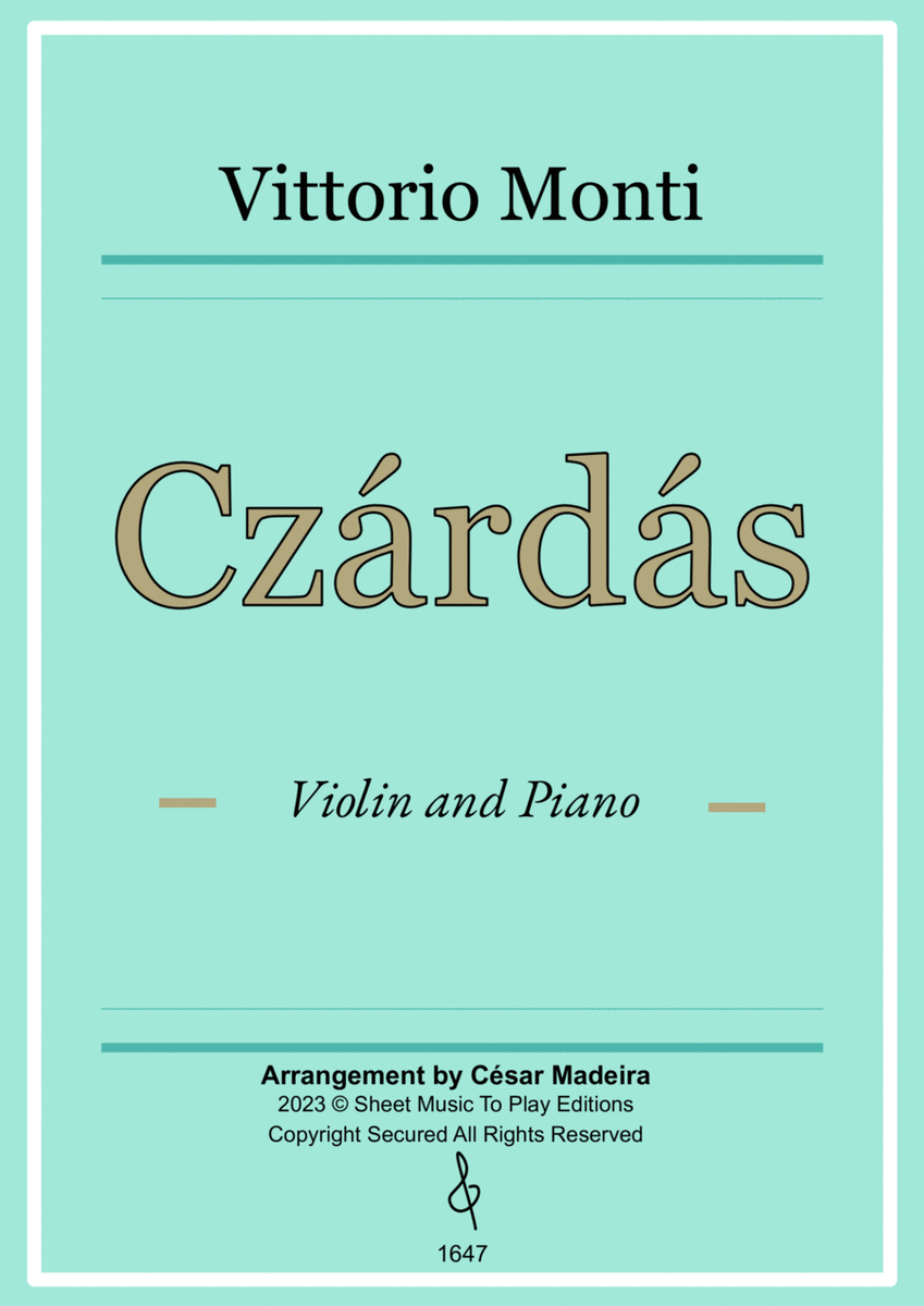 Czardas - Violin and Piano (Full Score and Parts) image number null