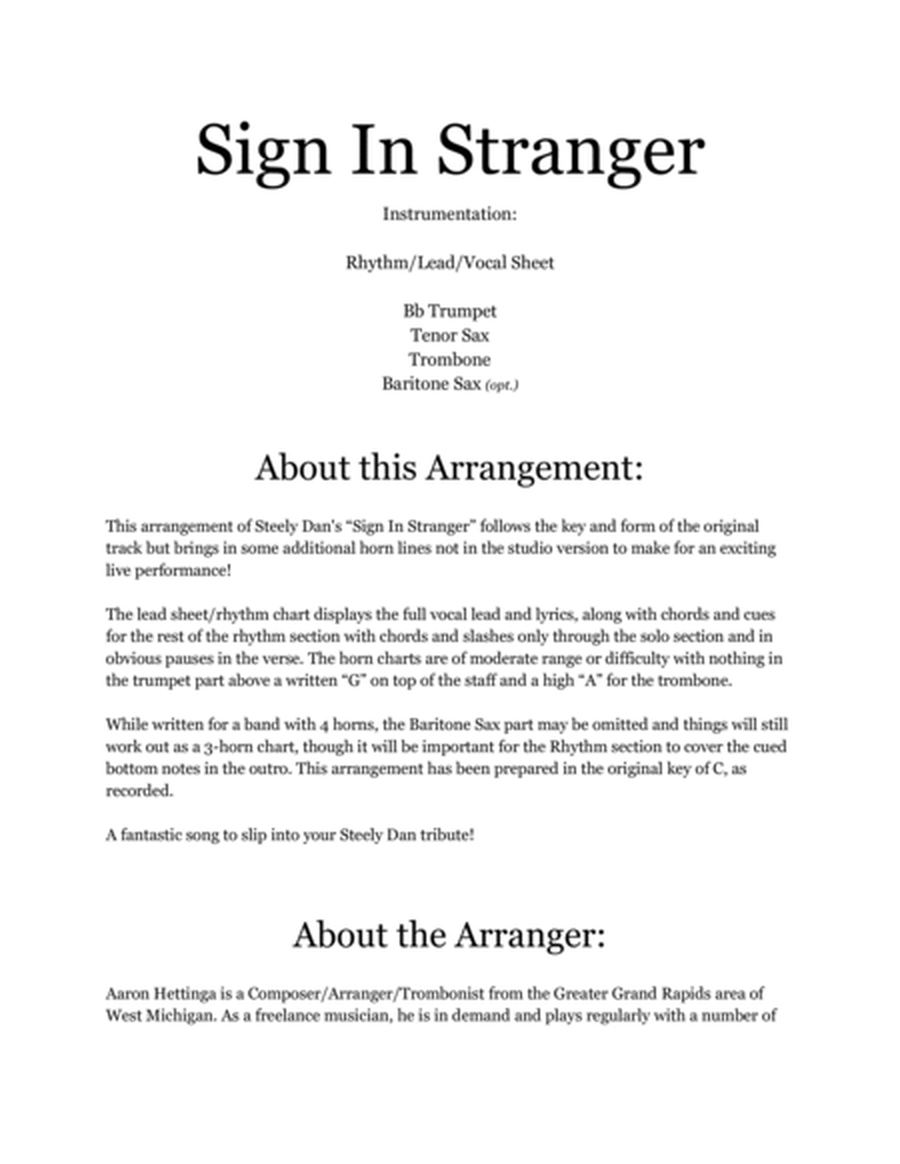 Sign In Stranger