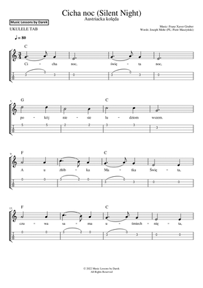 Cicha noc (Silent Night) (Polish Version of an Austrian Christmas Carol) [UKULELE TAB]