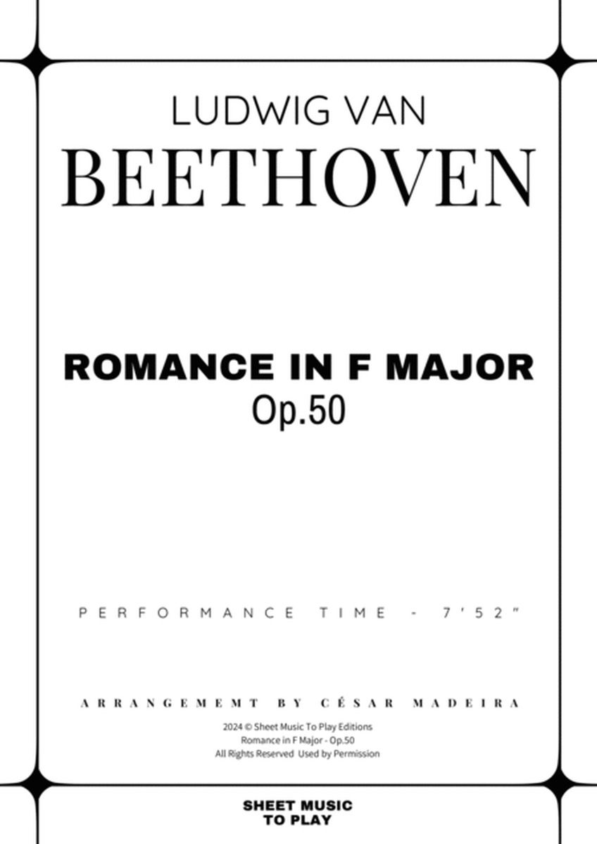 Romance in F Major, Op.50 - Viola and Piano (Full Score and Parts) image number null
