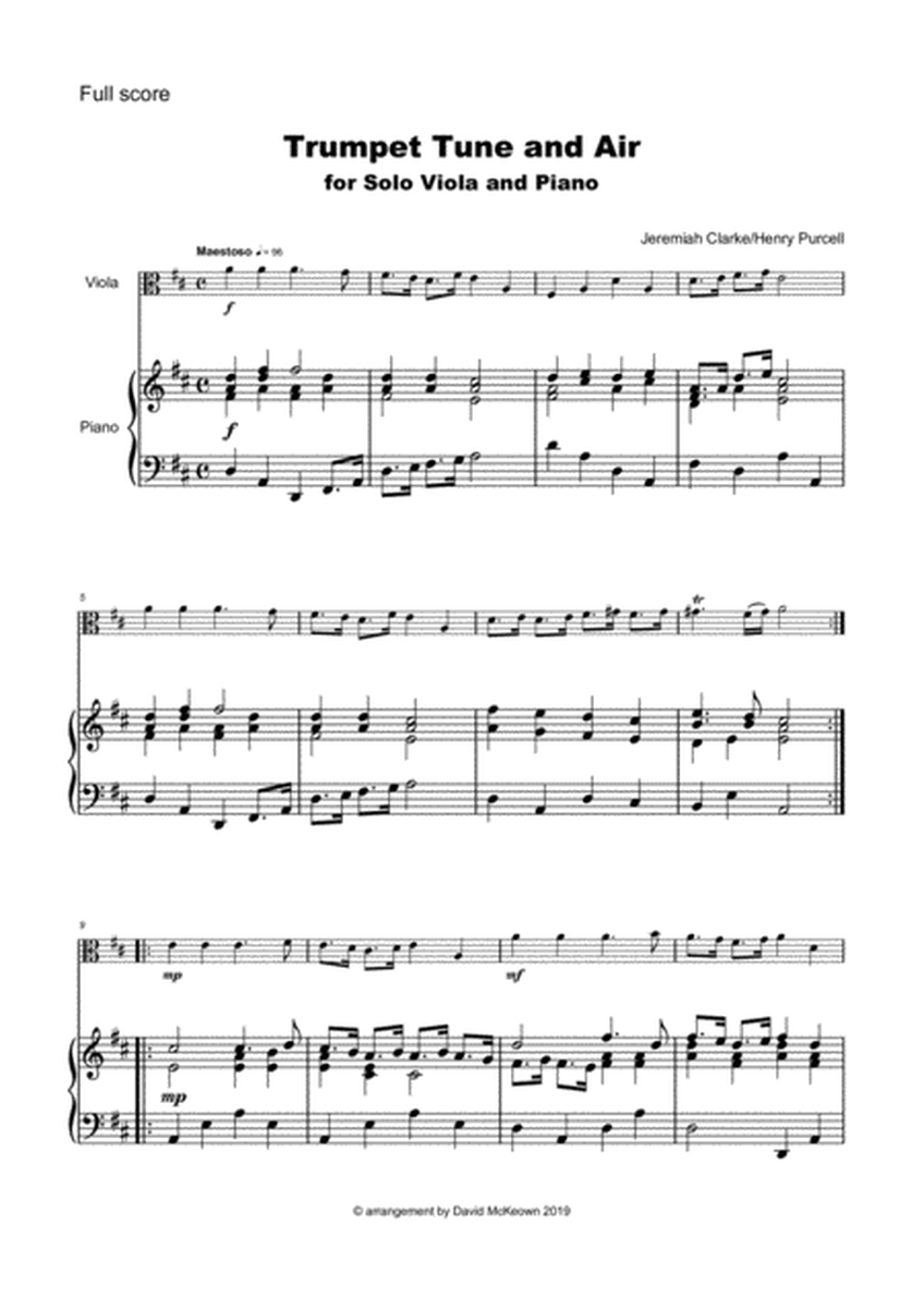 Trumpet Tune and Air, by Purcell; for solo Viola and Piano image number null