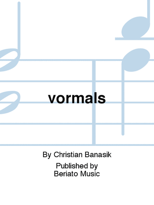 Book cover for vormals