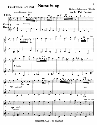 Norse Song-Schumann-flute-french horn duet