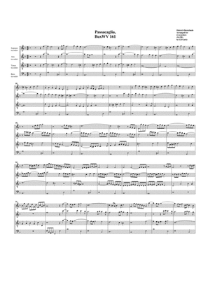 Passacaglia, BuxWV 161, D minor (arrangement for 4 recorders)