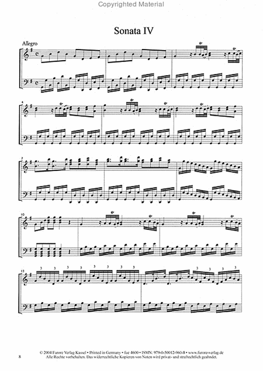 Six Sonatas pour le Clavecin op. 1 Sonaten IV-VI