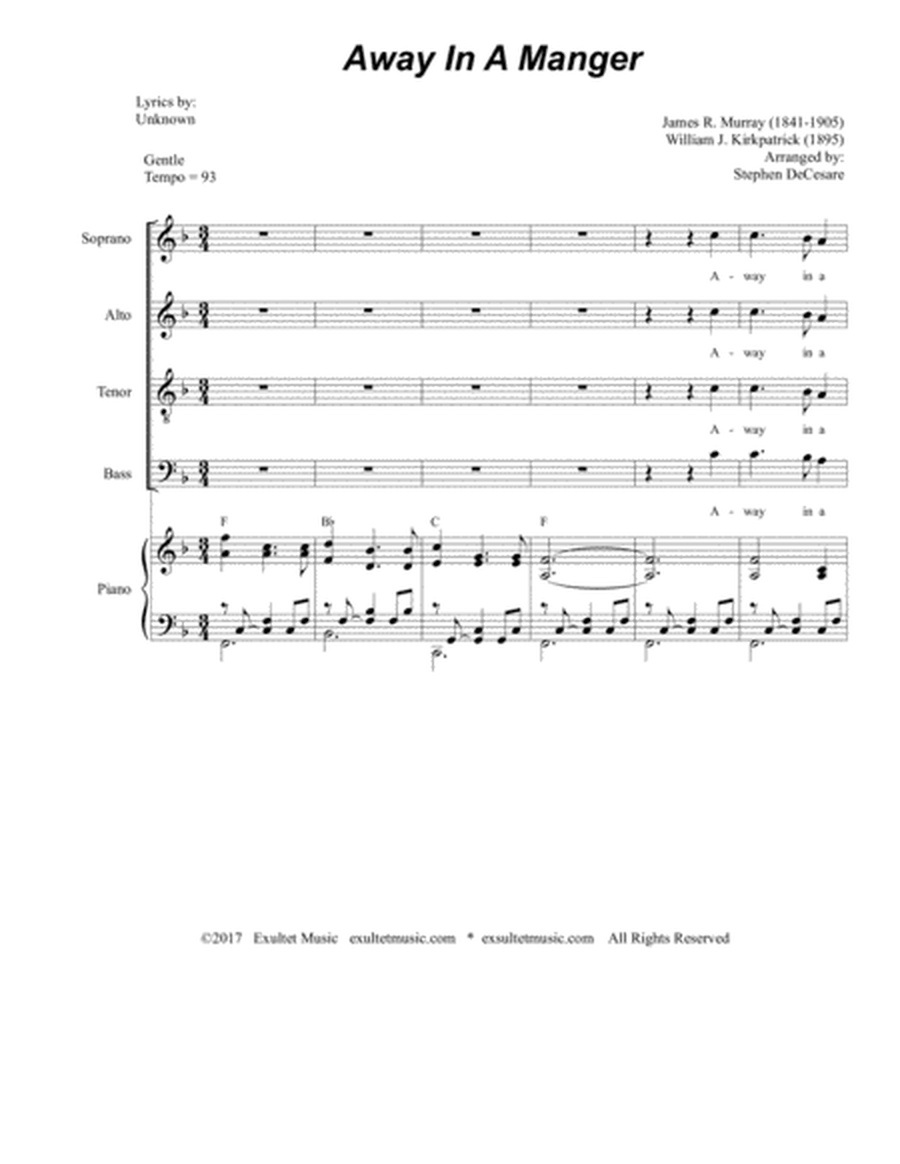 Away In A Manger (for SATB) image number null