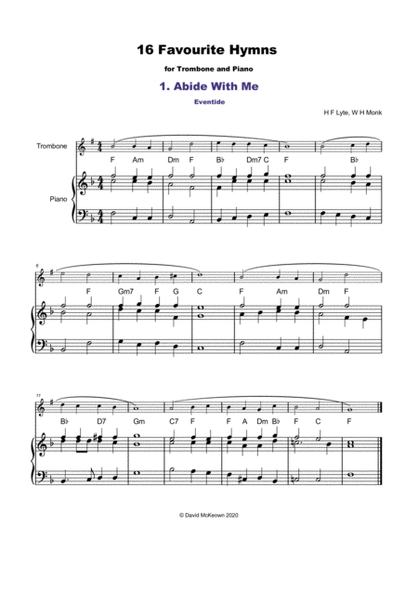 16 Favourite Hymns Vol.1 for Trombone (Treble Clef in B Flat) and Piano