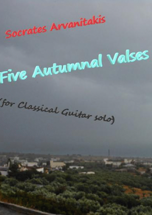 Book cover for Five Autumnal Valses for Classical Guitar