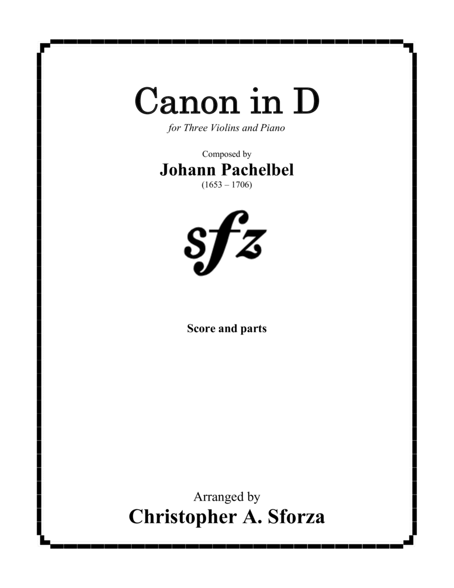 Canon in D, for three violins and piano image number null