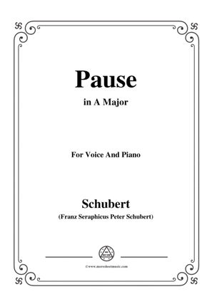 Book cover for Schubert-Pause,from 'Die Schöne Müllerin',Op.25 No.12,in A Major,for Voice&Piano