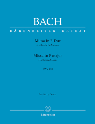 Book cover for Mass F major BWV 233 'Lutheran Mass 1'